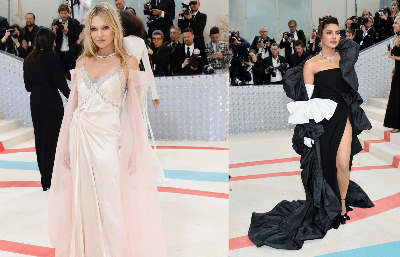 MET Gala attendee Kate moss  in Tiffany & Co., alongside Priyanka Chopra Jonas in Bulgari High Jewellery