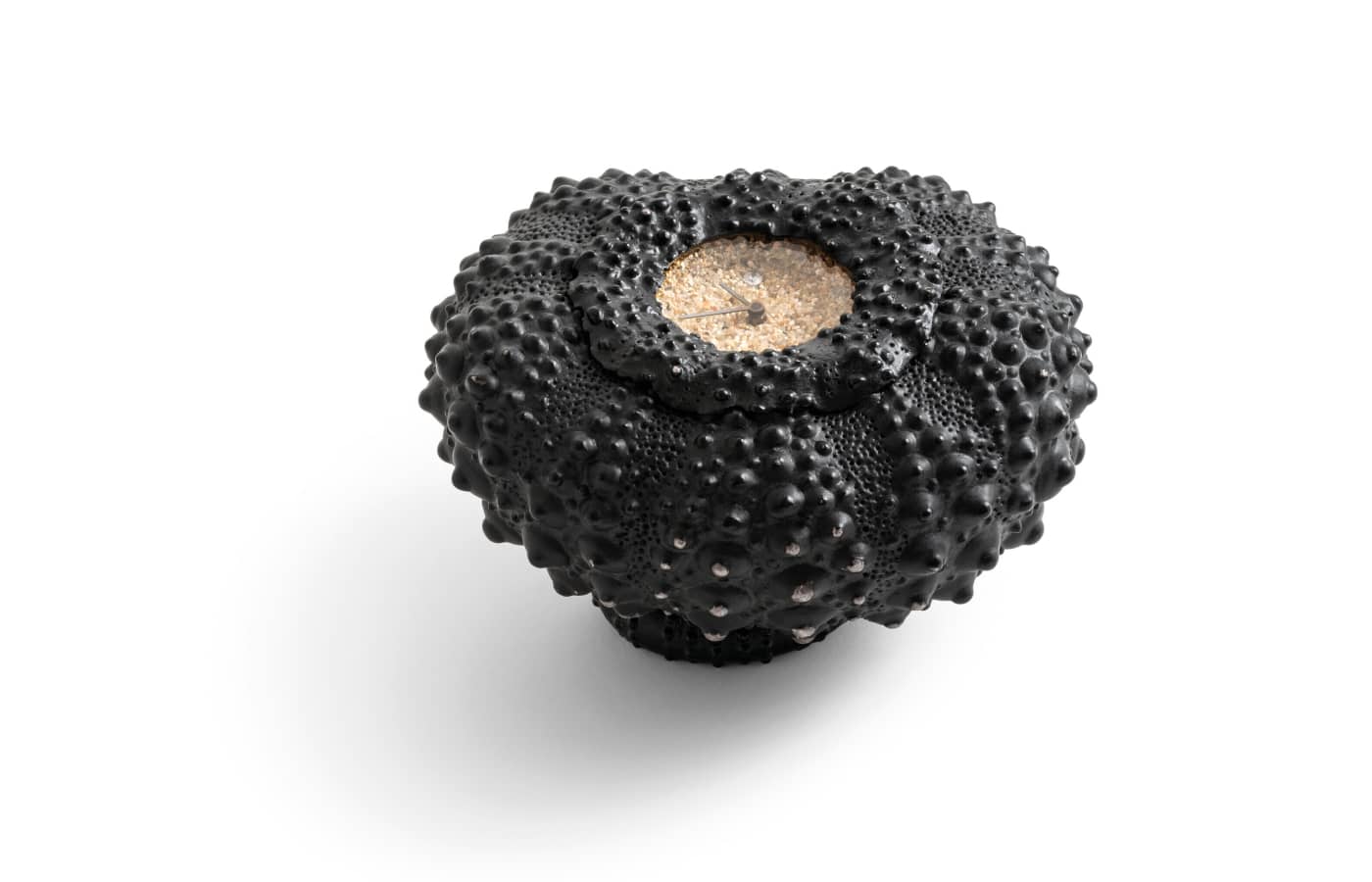 JAR steel and diamond desk clock, designed as a sea urchin in blackened steel and silver, due to be sold at the Christie’s Magnificent Jewels auction on 17 May 2023