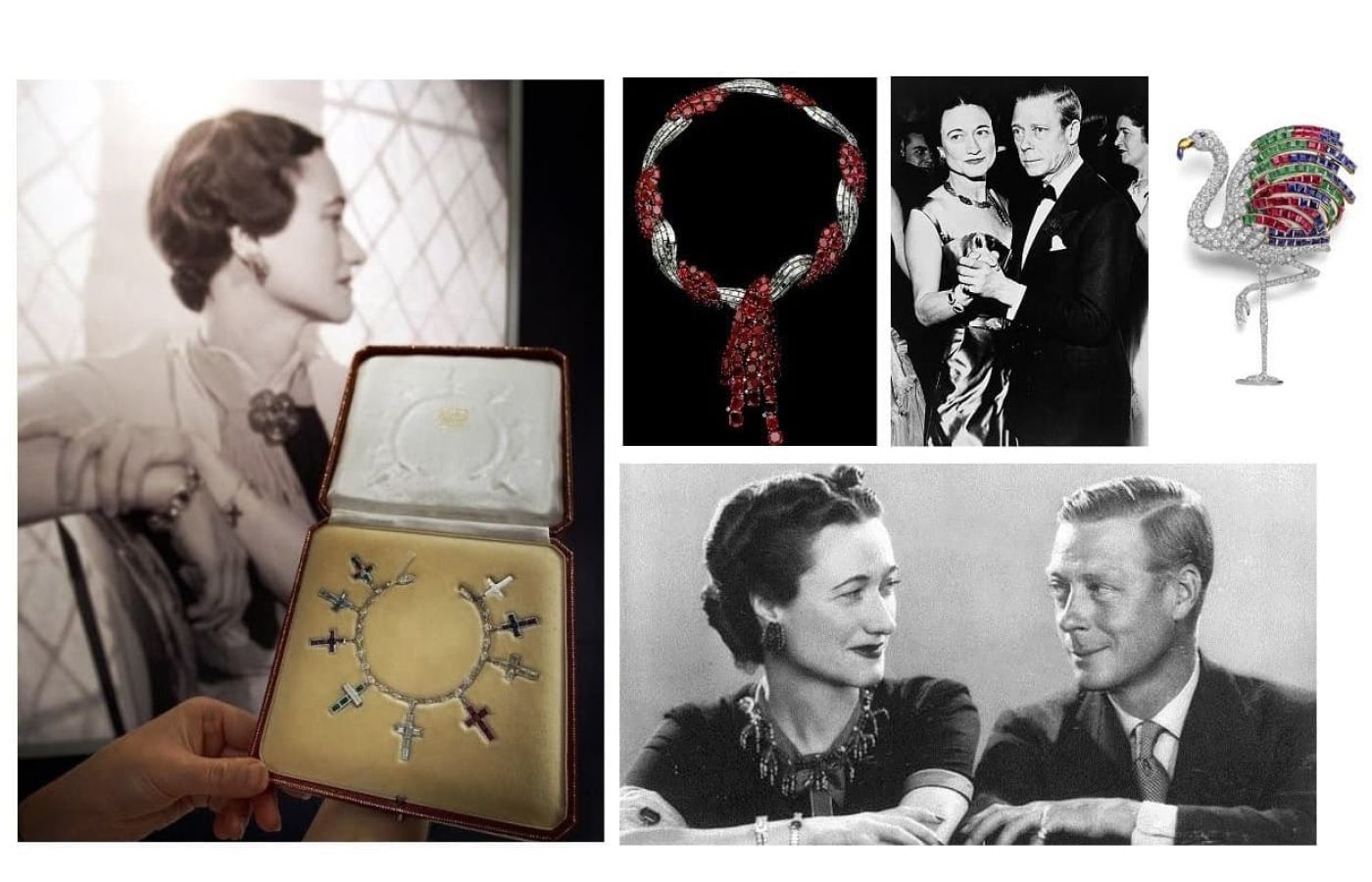  Wallace Simpson wearing a selection of high jewellery pieces