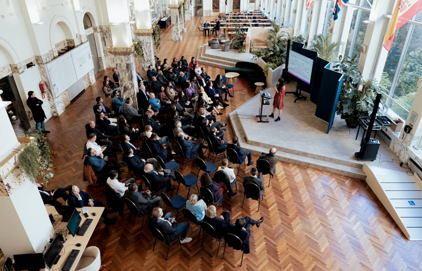  A bird's eye view of the assembled diamantaires listening to Katerina Perez's talk on social media 