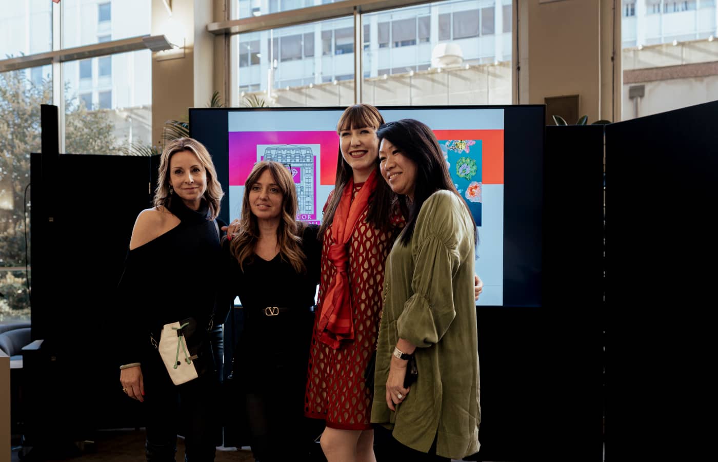  Katerina Perez meets guests at the Antwerp Diamond Bourse in April 2023