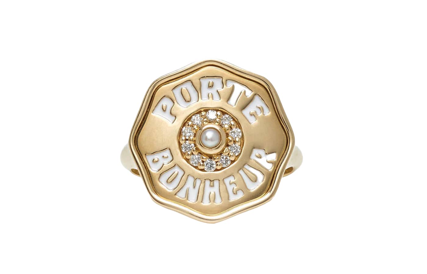  Marlo Laz gold, enamel and diamond ring 