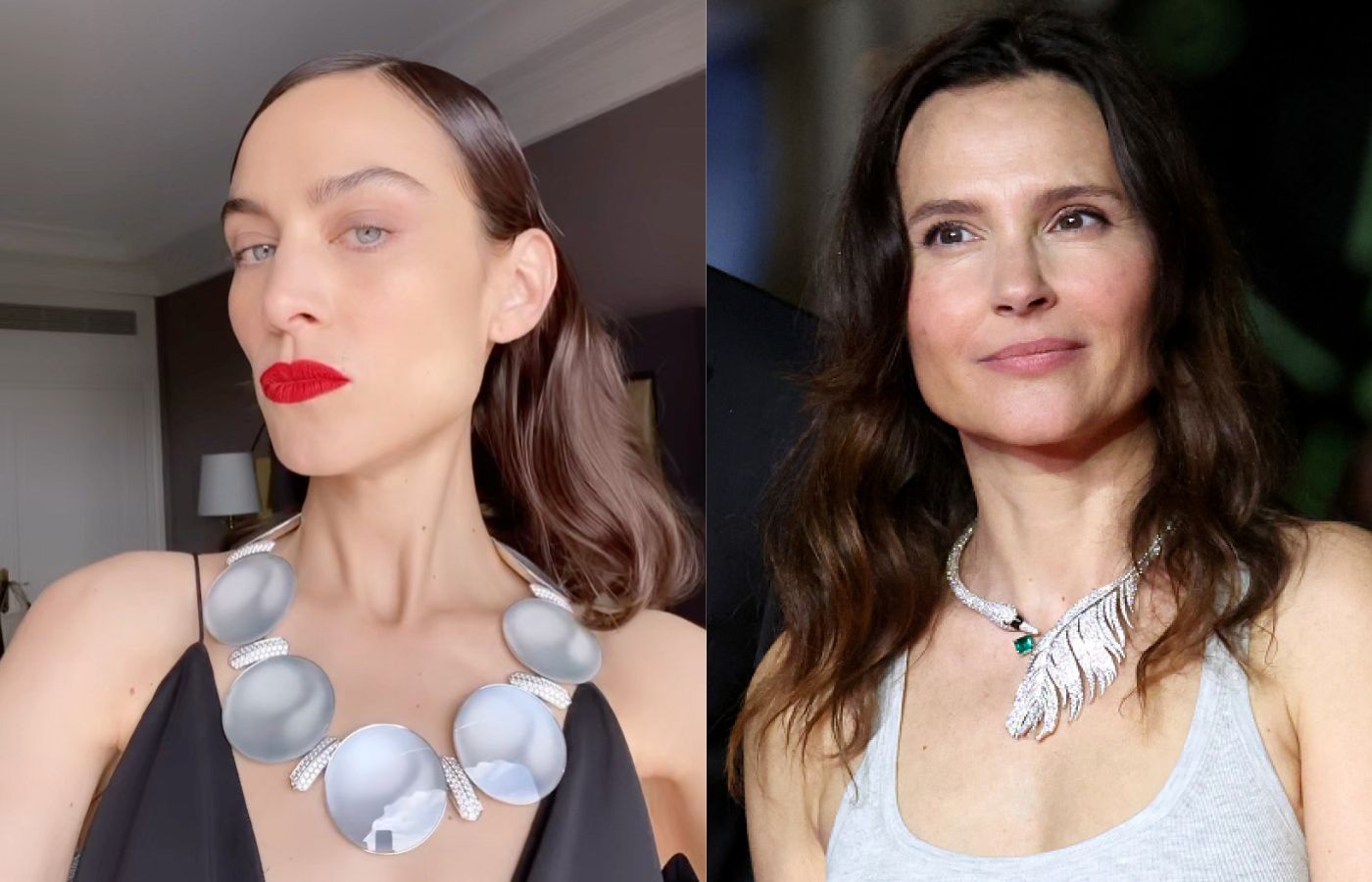  Alexa Chung  and Virginie Ledoyen wearing Boucheron High Jewellery necklaces