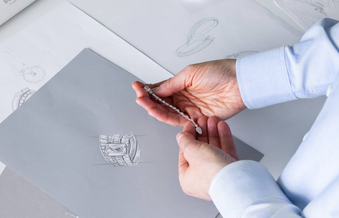  Original sketches and finished designs in the Inner Fire High Jewellery Collection by Bucherer Fine Jewellery