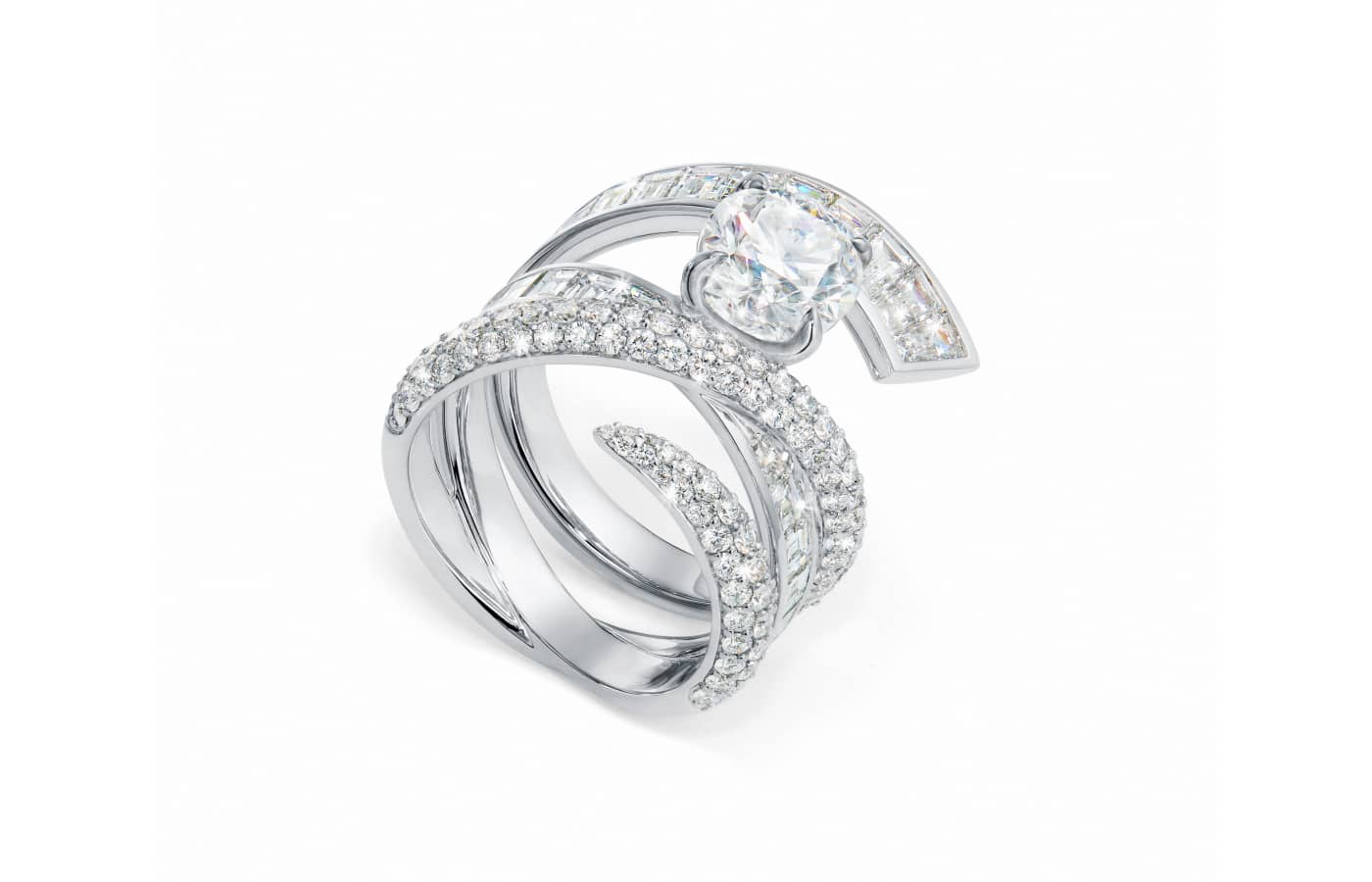 A ring with an unusual composition of diamonds in the Inner Fire High Jewellery capsule collection by Bucherer Fine Jewellery