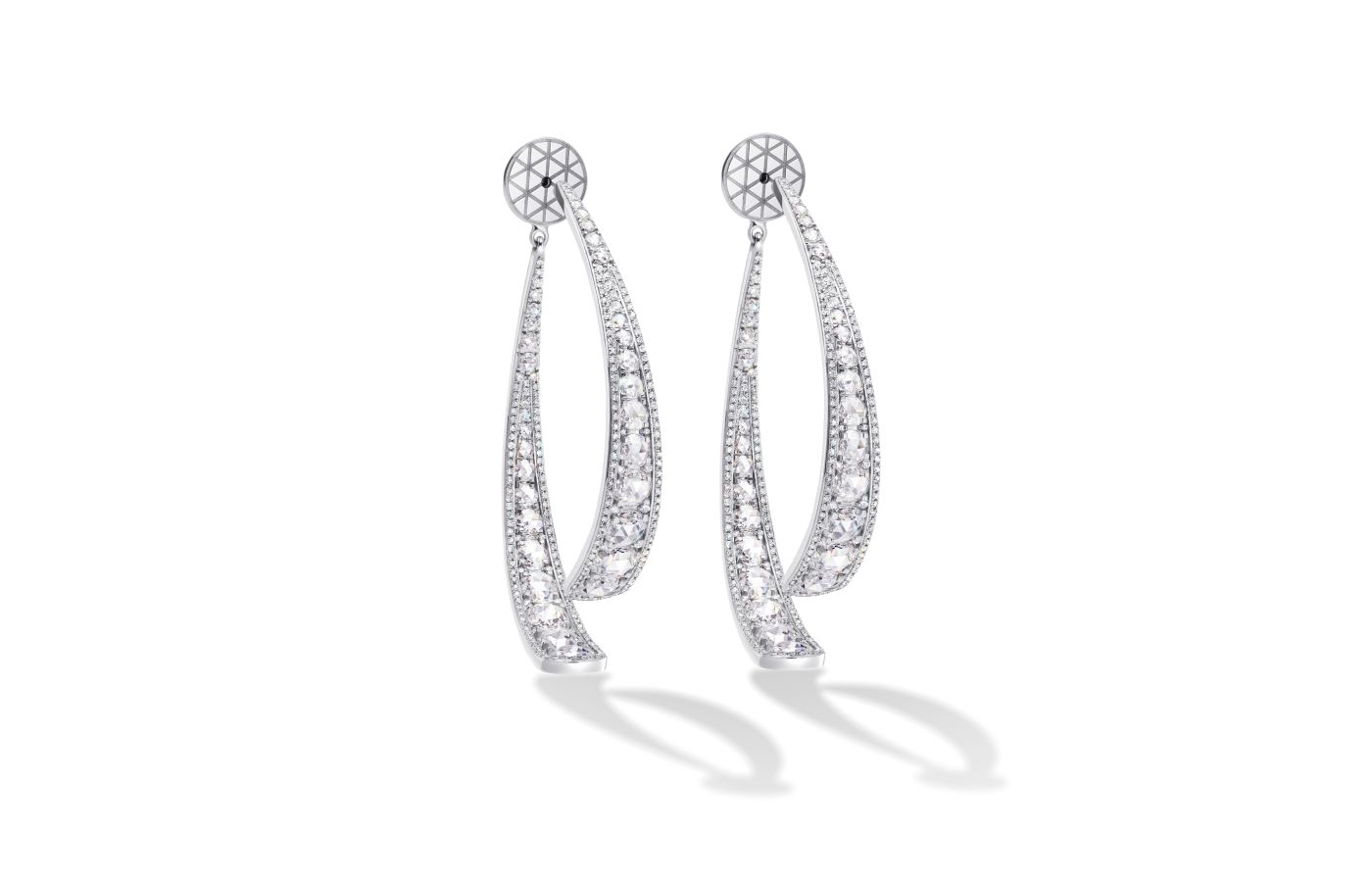  64Facets gold and diamond earrings - 'Best in Diamonds Below $40K Retail' 3rd Place winner at the Couture Design Awards 2023