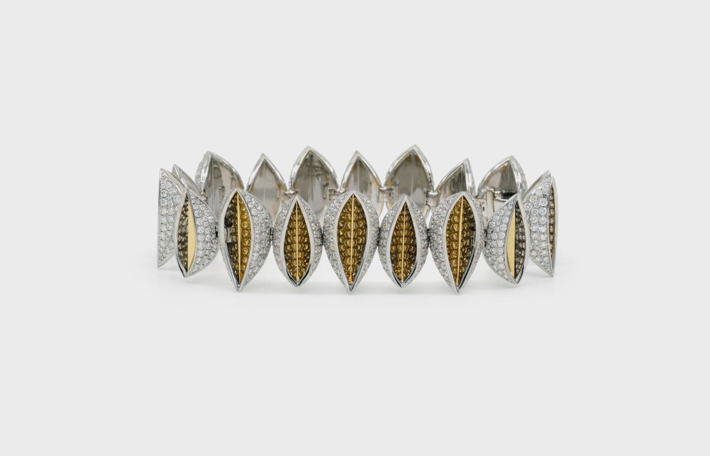  Studio Renn gold, white gold, diamond and coloured gemstone bracelet- 'Best in Innovative' 2rd Place winner at the Couture Design Awards 2023