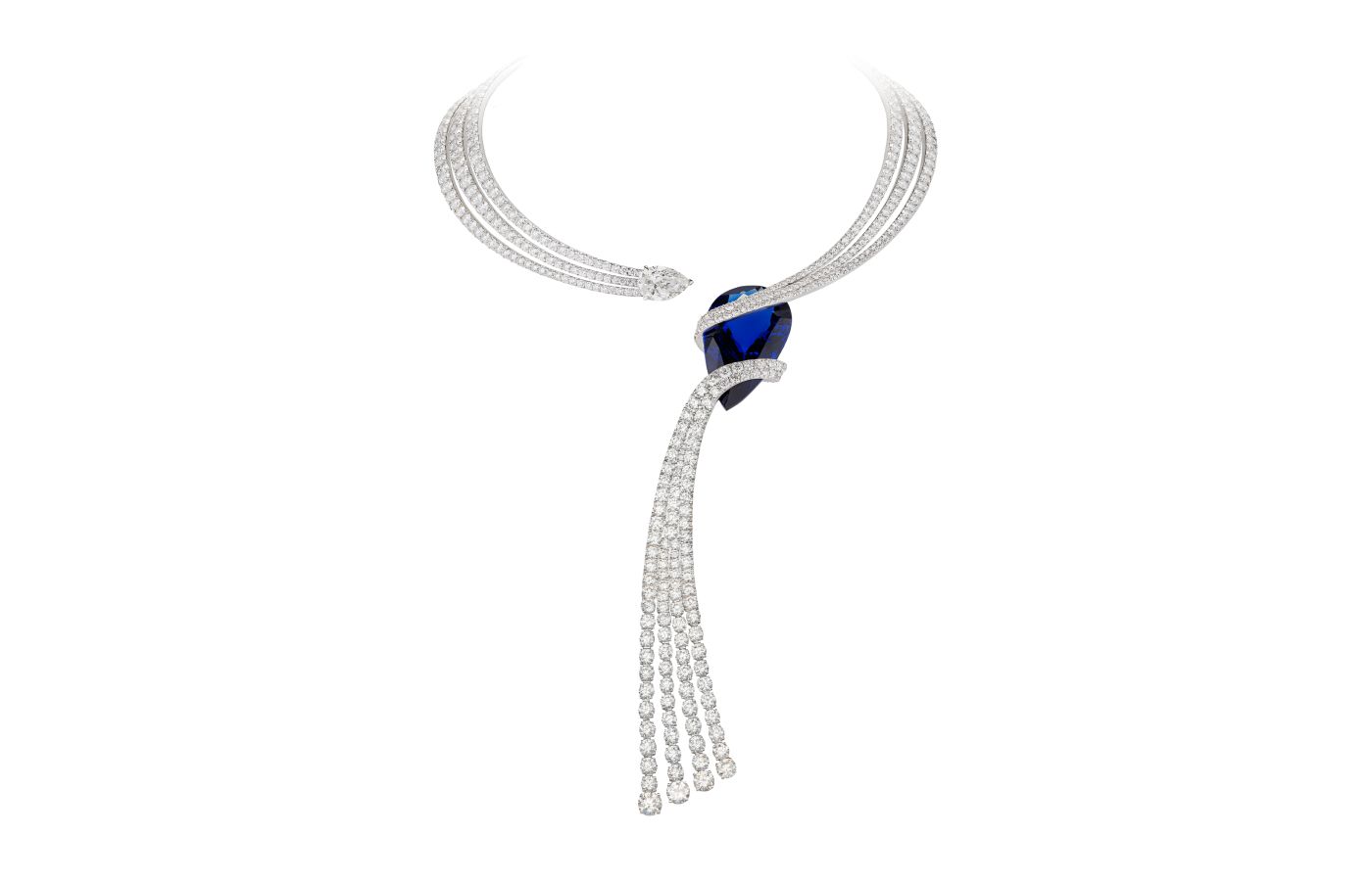  Gismondi1754 diamond and sapphire necklace - 'The Editor's Choice' 2nd Place winner at the Couture Design Awards 2023