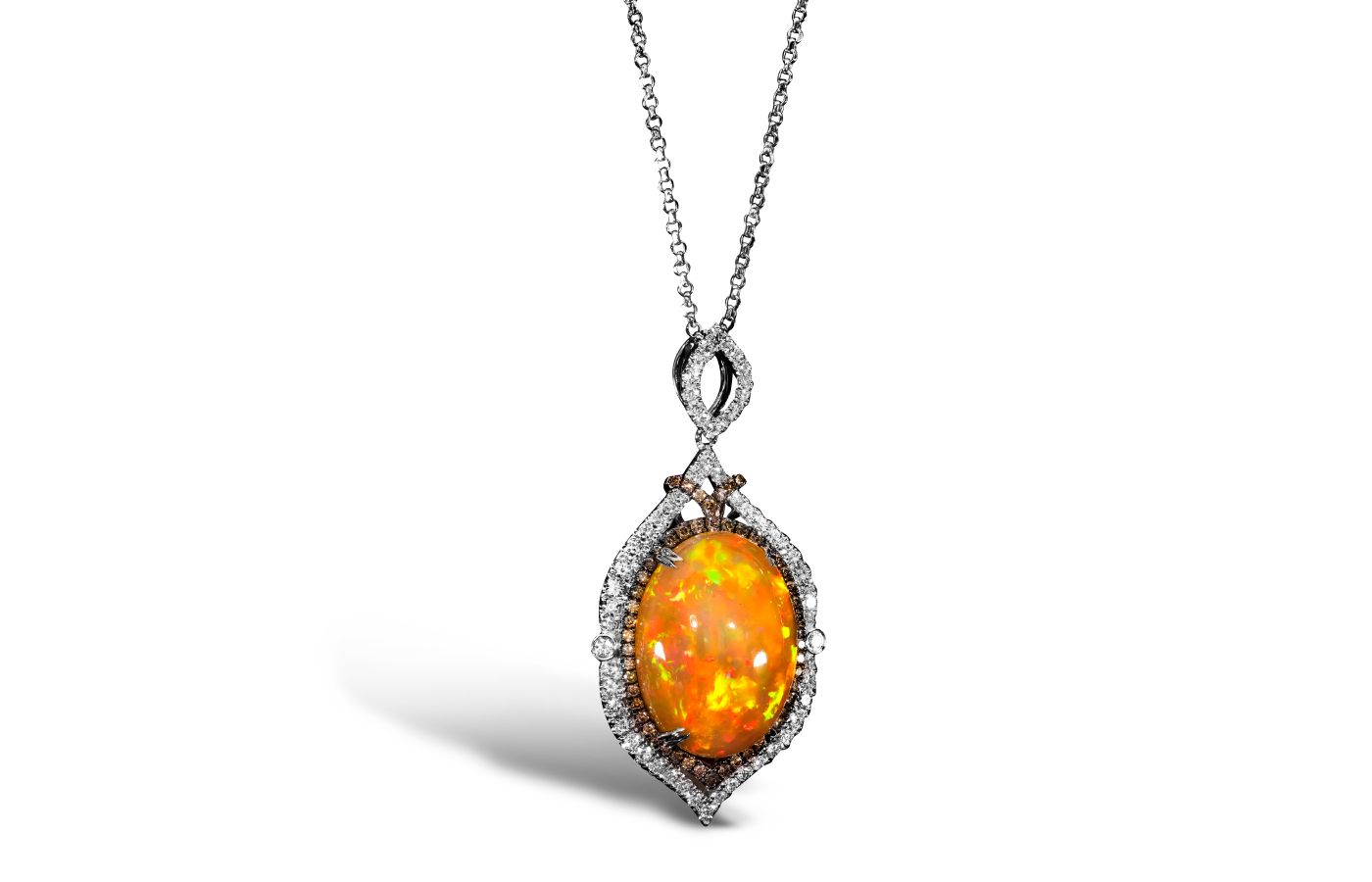  Le Vian Couture pendant in Vanilla Gold, featuring a 14-ct Neopolitan Opal, Vanilla Diamonds and Chocolate Diamonds