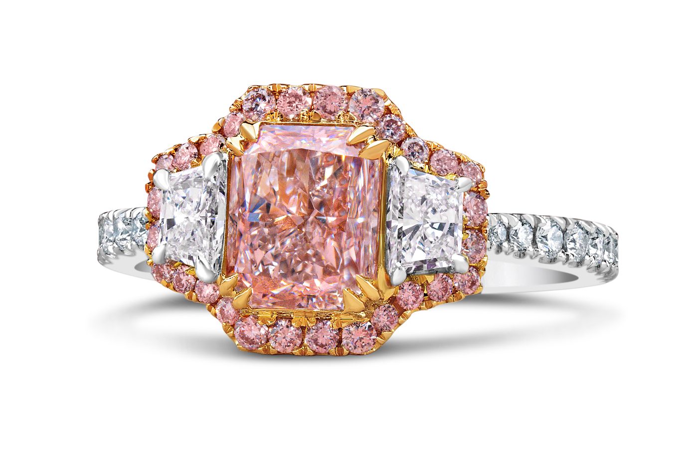 Le Vian Couture ring in platinum, Strawberry Gold, Very Light Pink Diamonds, Vanilla Diamonds and Strawberry Diamonds