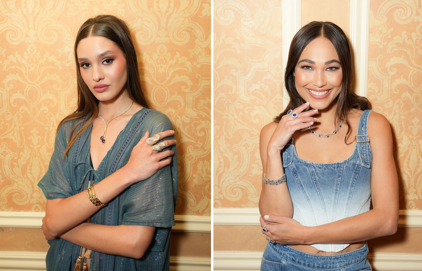 Militsa Borisova and Lisa Dillon wearing Le Vian jewels during the Le Vian 24th Red Carpet Revue - Trend Forecast  and Fashion Show in Las Vegas, Nevada