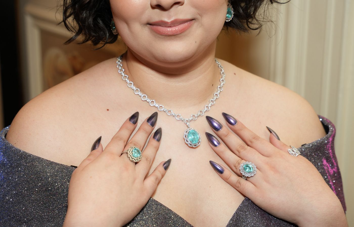 Model wearing Le Vian jewels during the Le Vian 24th Red Carpet Revue - Trend Forecast  and Fashion Show in Las Vegas, Nevada