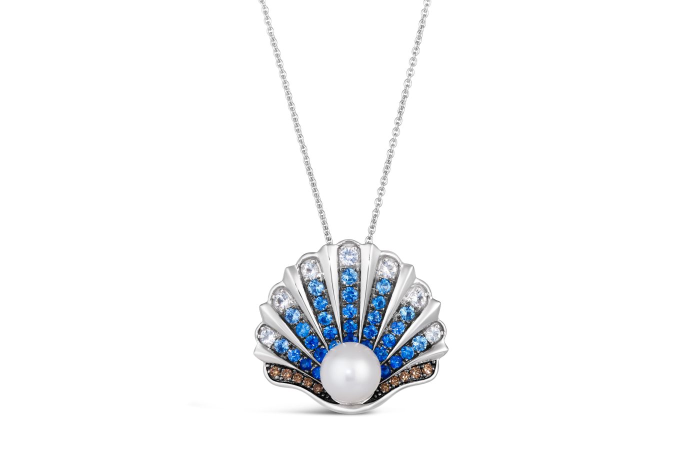 Le Vian Denim Pearl pendant in Vanilla Gold, Denim Ombré and White Sapphires, Vanilla Pearls and Nude Diamonds