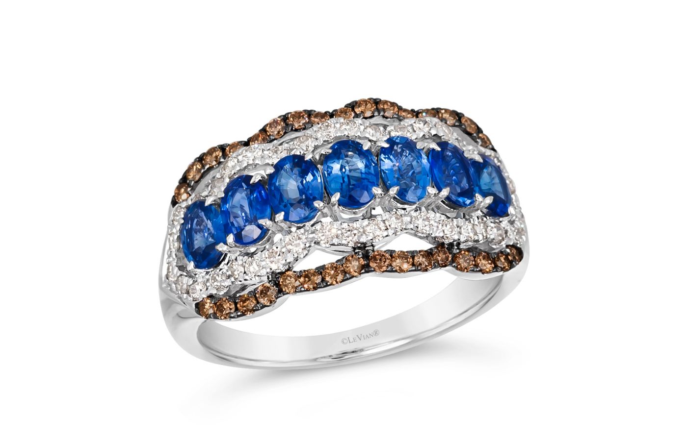  Le Vian Venetian Collection ring in Vanilla Gold, Blueberry Sapphires, Chocolate Diamonds and Nude Diamonds