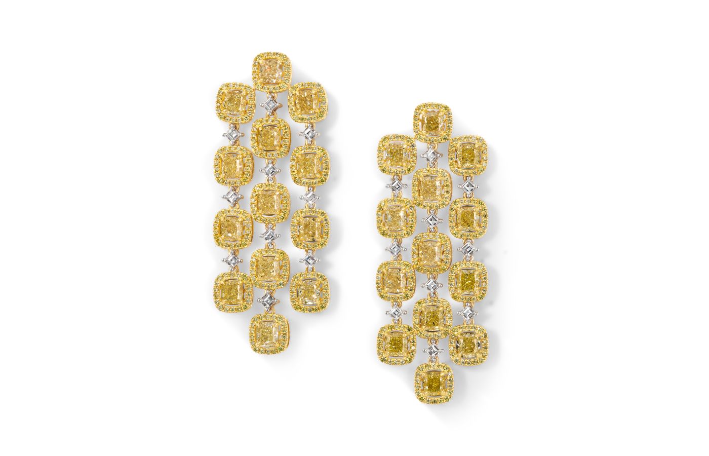  Le Vian Couture earrings in platinum, Honey Gold, Sunny Yellow Diamonds and Vanilla Diamonds