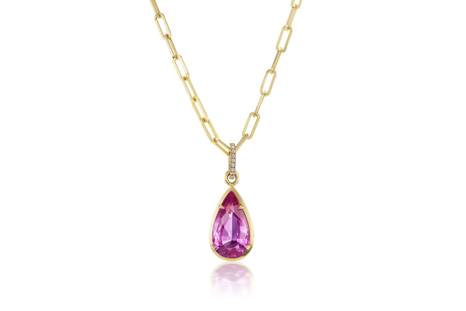  Serpentine Jewels necklace in gold, pink sapphire and diamond