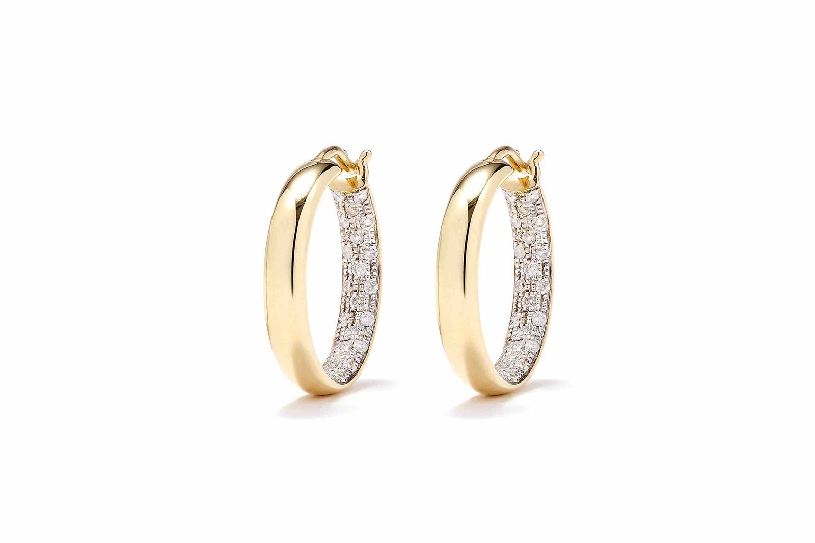  Yvonne Leon hoop earrings in gold and diamond