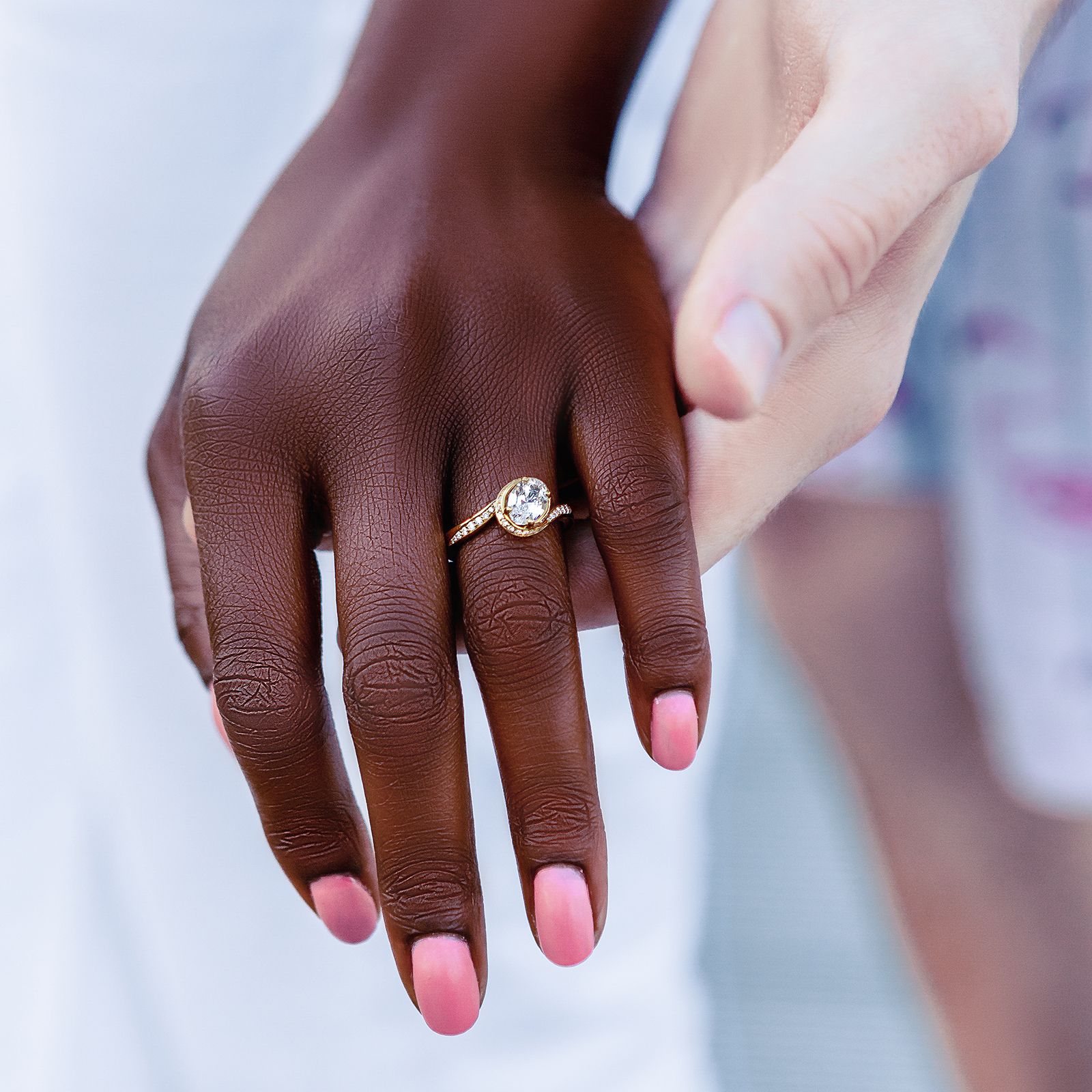 Model wearing Le Ster Jewelry ring in gold and diamond