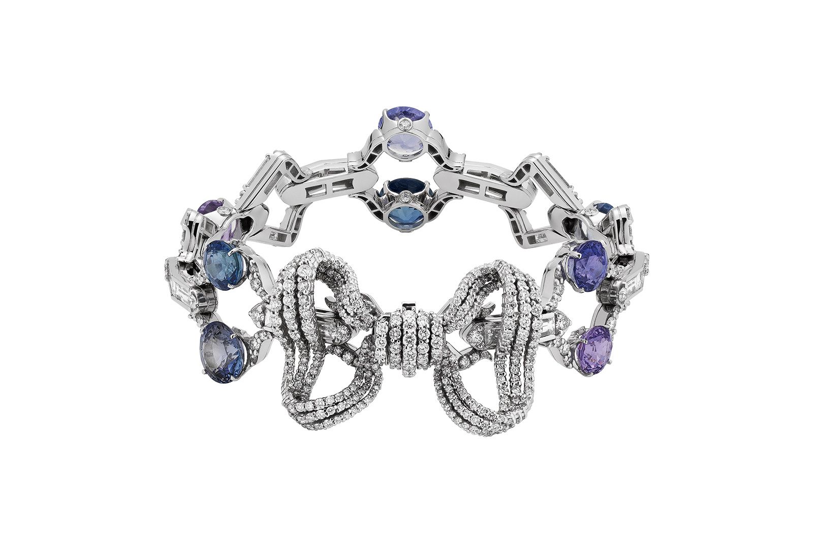 Gucci High Jewellery bracelet in white gold, multicoloured sapphires and diamonds from the Gucci Allegoria High Jewellery Collection