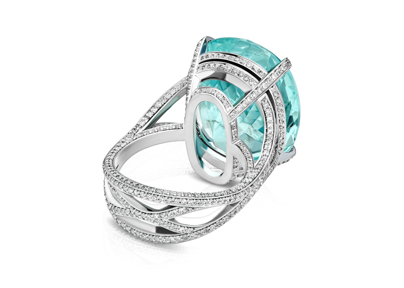  Parure Atelier High Jewellery ring featuring a 23.90-ct Paraiba tourmaline and diamonds