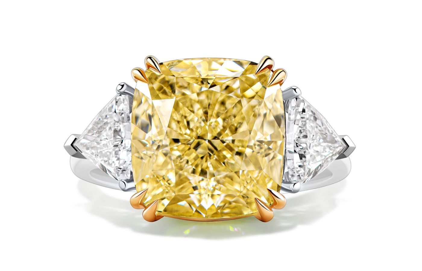 Parure Atelier High Jewellery ring featuring a 7.06-ct yellow diamond and colourless diamonds