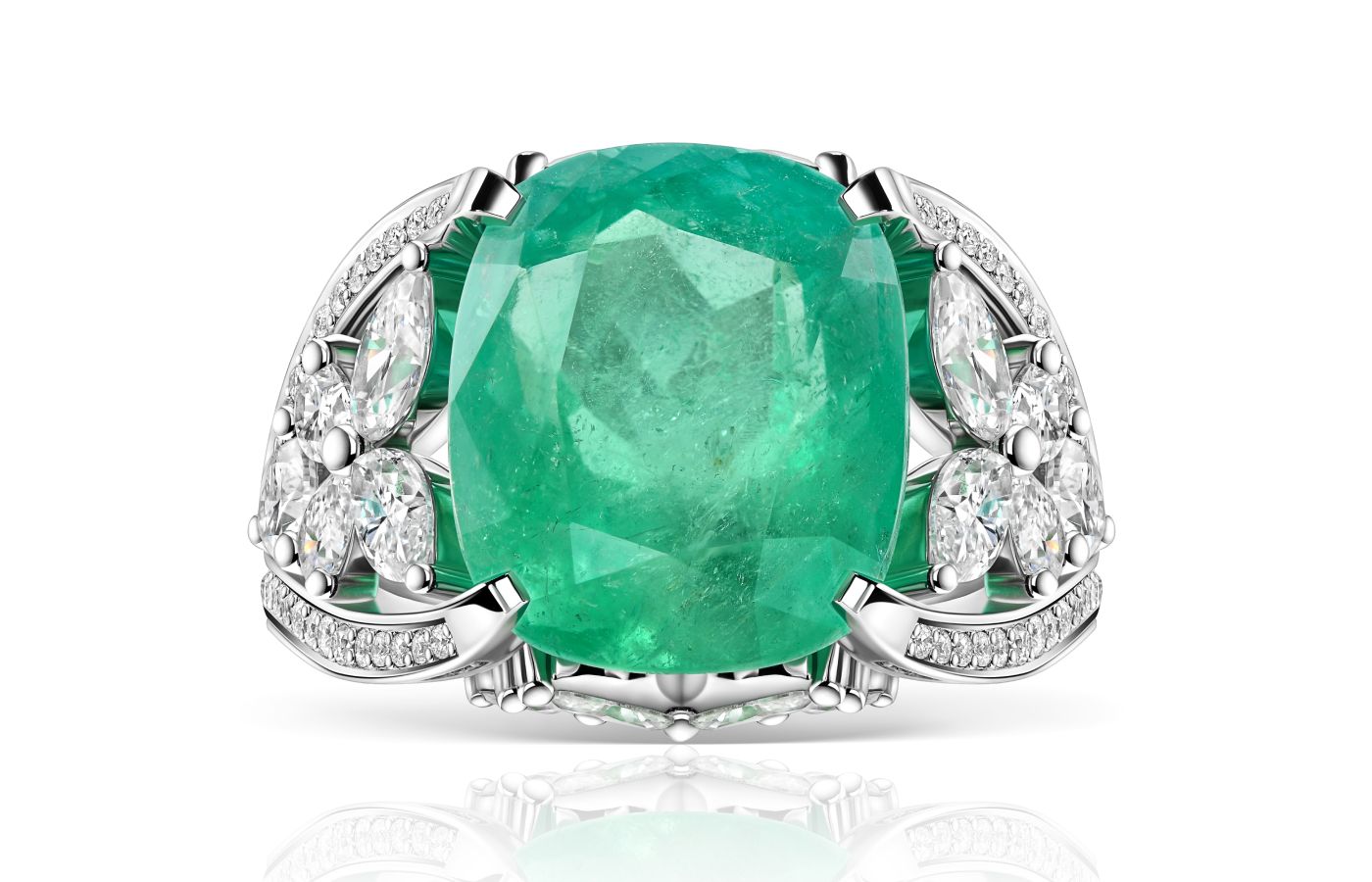  Parure Atelier High Jewellery ring featuring an 8.51-ct Colombian emerald and diamonds 