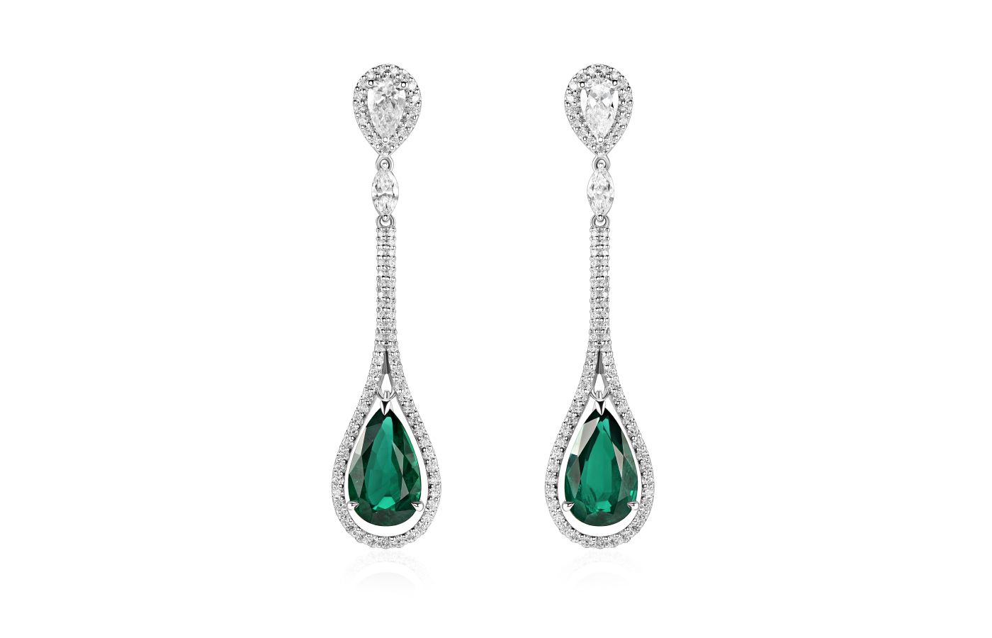  Parure Atelier High Jewellery earrings featuring 3.85-ct Vivid Green Zambian emeralds