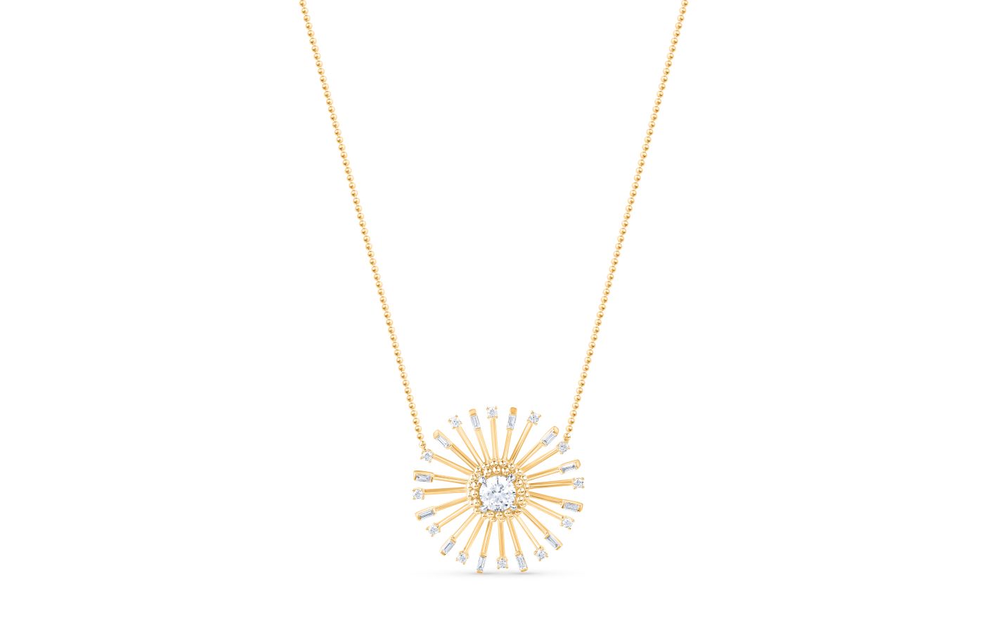  HARAKH Sunlight Rays pendant in 18k yellow gold and set with diamonds 