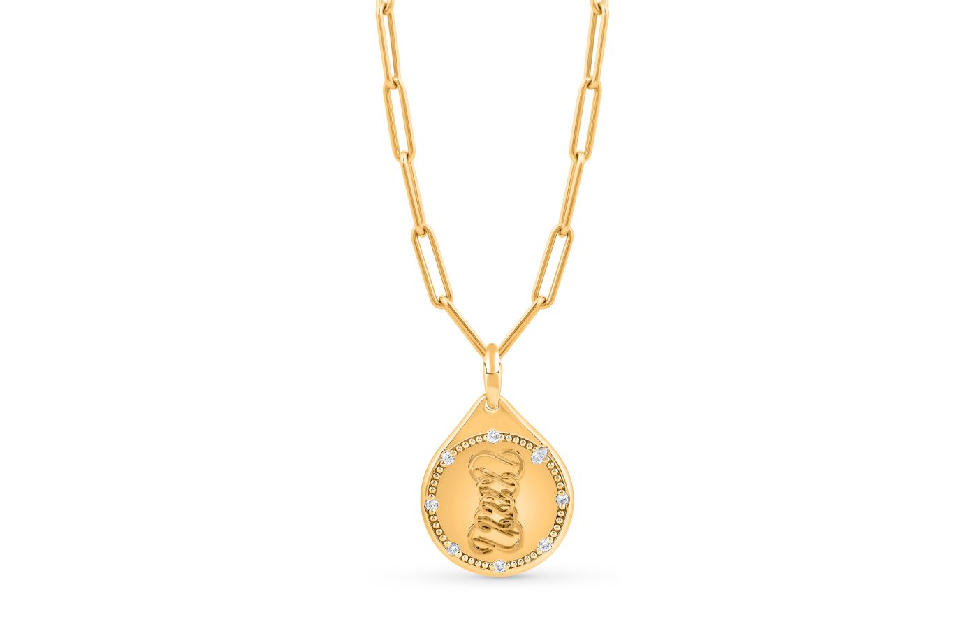  HARAKH Drops of JOY charm in 18k yellow gold and diamonds, featuring the 'endless knot' for balance