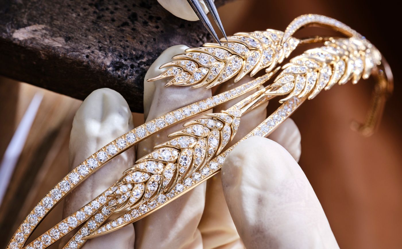 Making of the Chaumet Blé head ornament in gold and diamond from Le Jardin de Chaumet High Jewellery collection