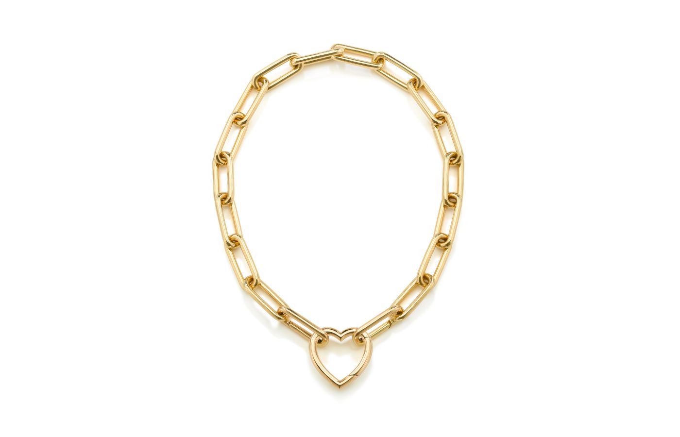 Robinson Pelham Identity necklace in 18k yellow gold with an Identity Heart clasp