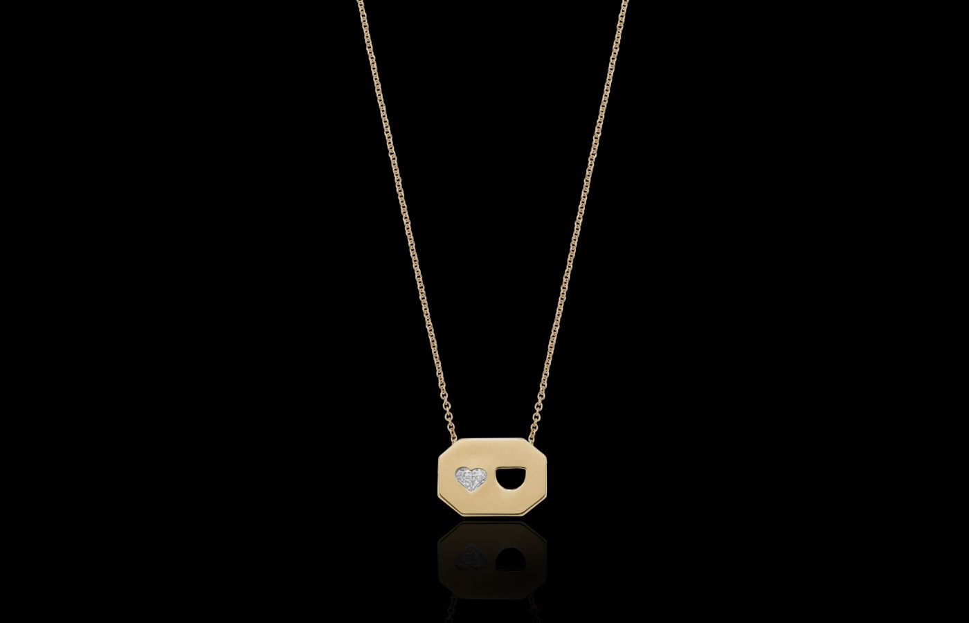  Robinson Pelham Love Struck pendant with a heart-shaped diamond in 18k yellow gold, part of the Love Is All Around collection