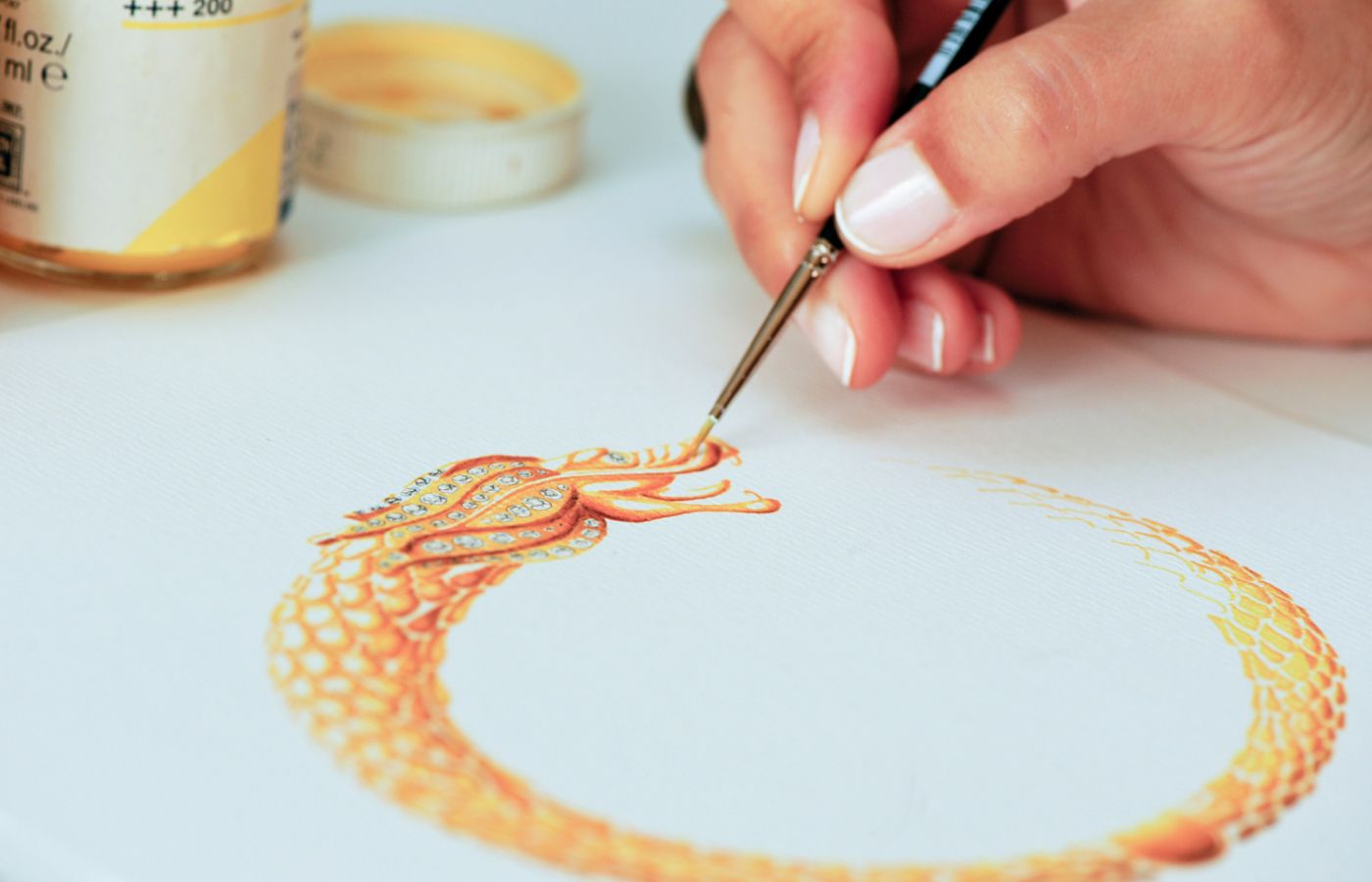 Designing the dragon motif for the new Carrera y Carrera New Shanghai collection