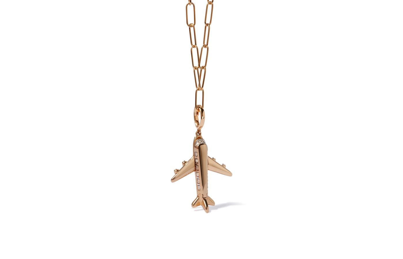  Annoushka Fine Jewellery  Aeroplane Locket Charm on a Mini Cable Chain in gold
