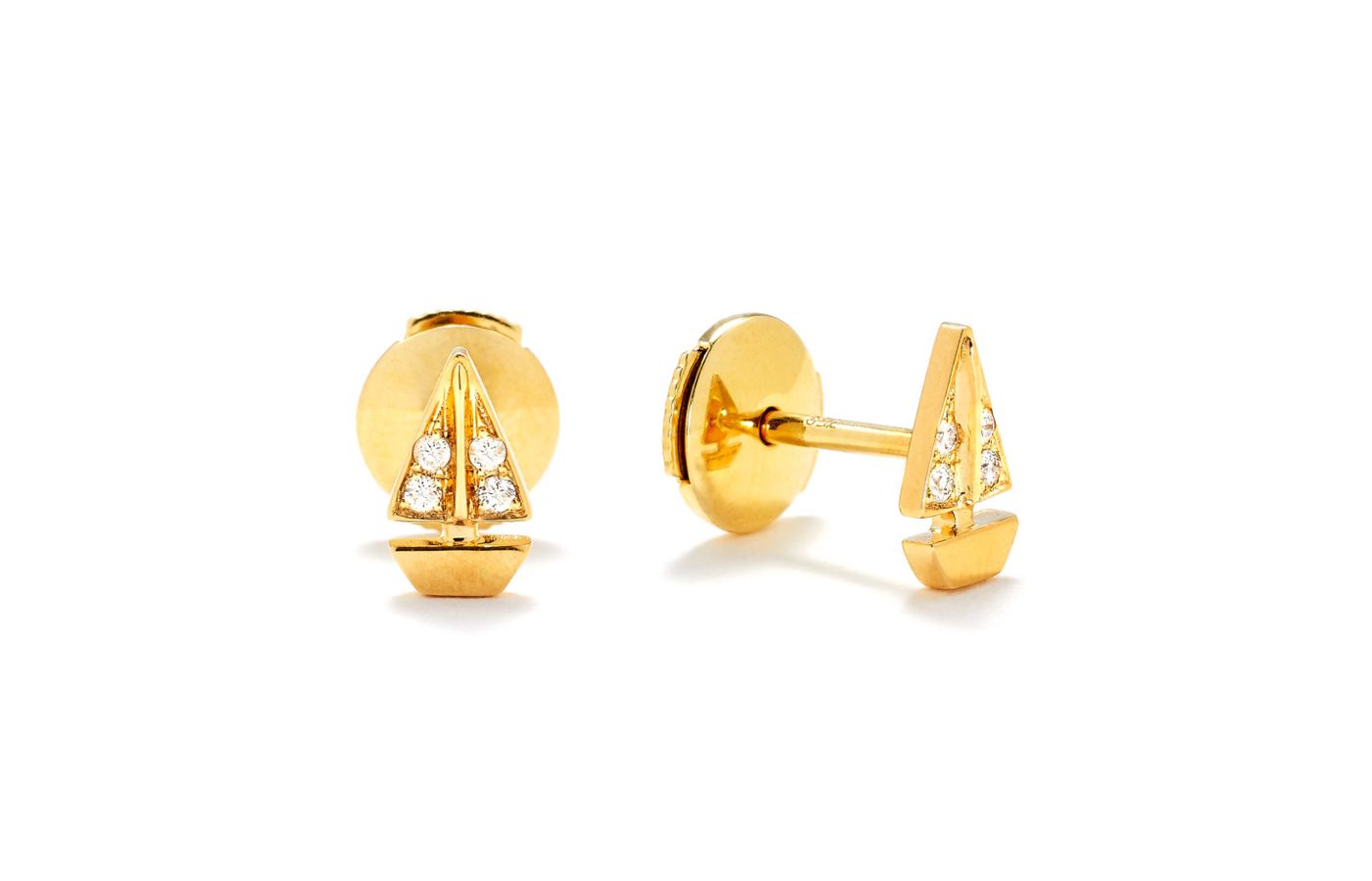  Yvonne Leon Petits Bateaux earrings in gold and diamond 
