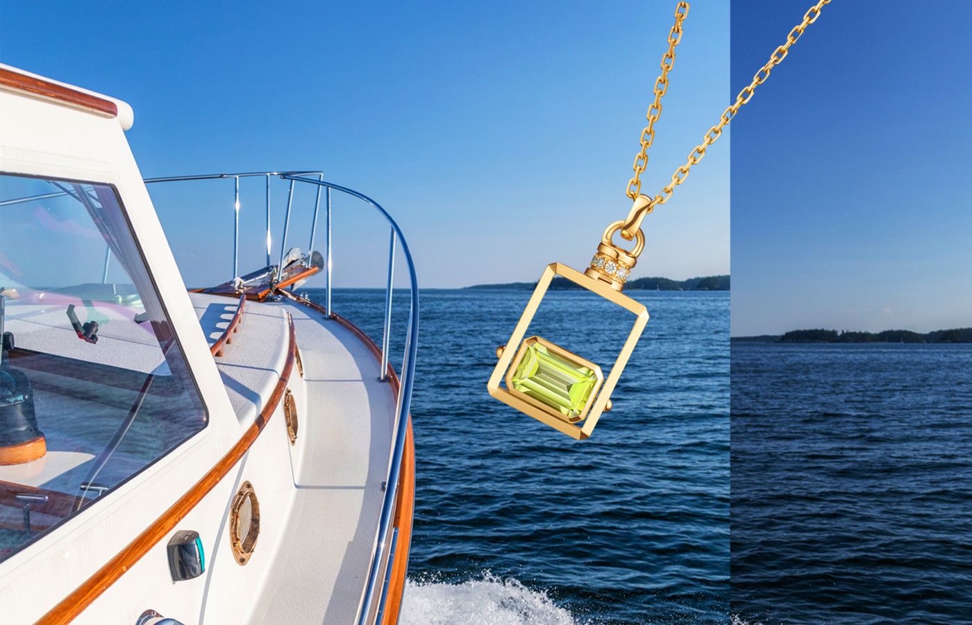  Zeemou Zeng necklace in gold, peridot and diamond from the Art of Travel collection