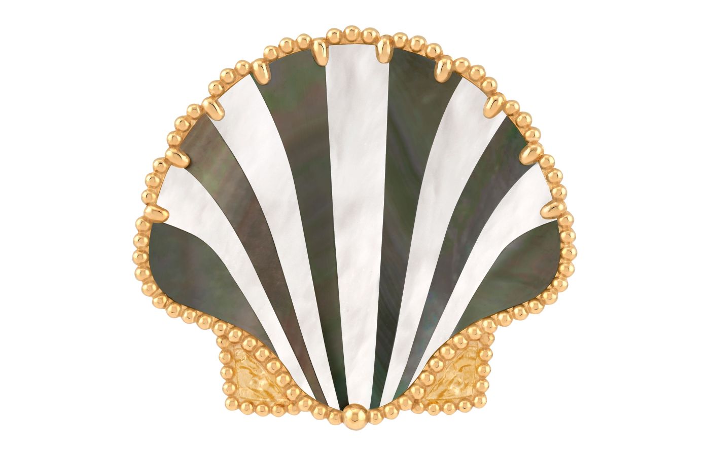  Lucky Summer Seashell clip in gold, white mother-of-pearl and gray mother-of-pearl from the Lucky Summer collection