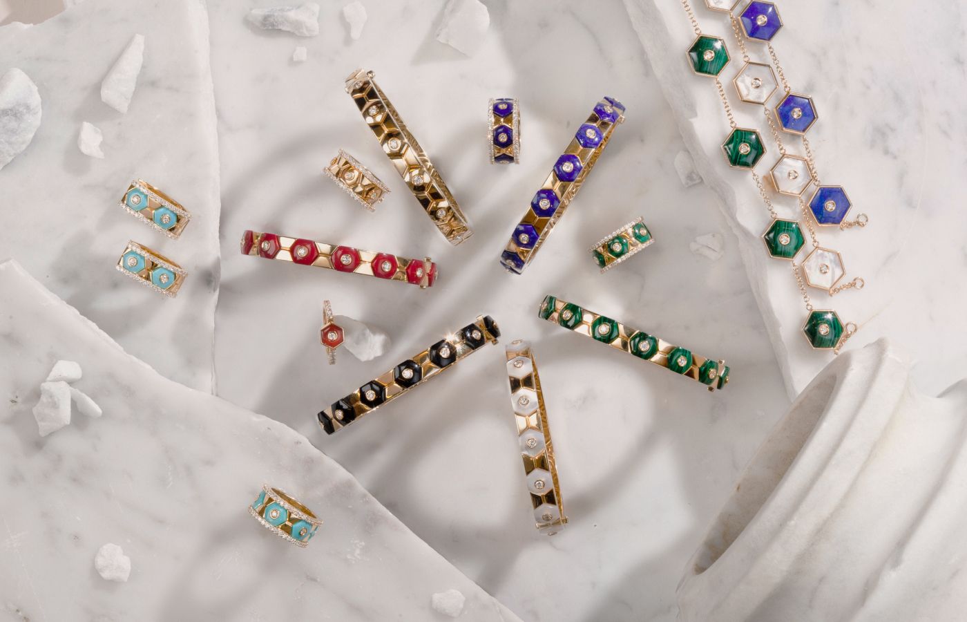  Bracelets, bangles and rings from the Baia collection by Miseno