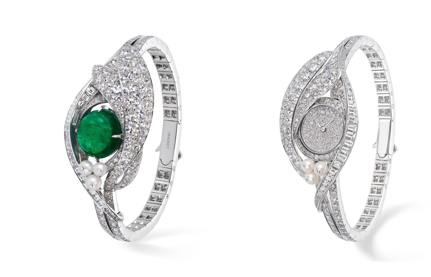  Chaumet Gui High Jeweller watch in white gold, diamond and emerald from Le Jardin de Chaumet High Jewellery collection