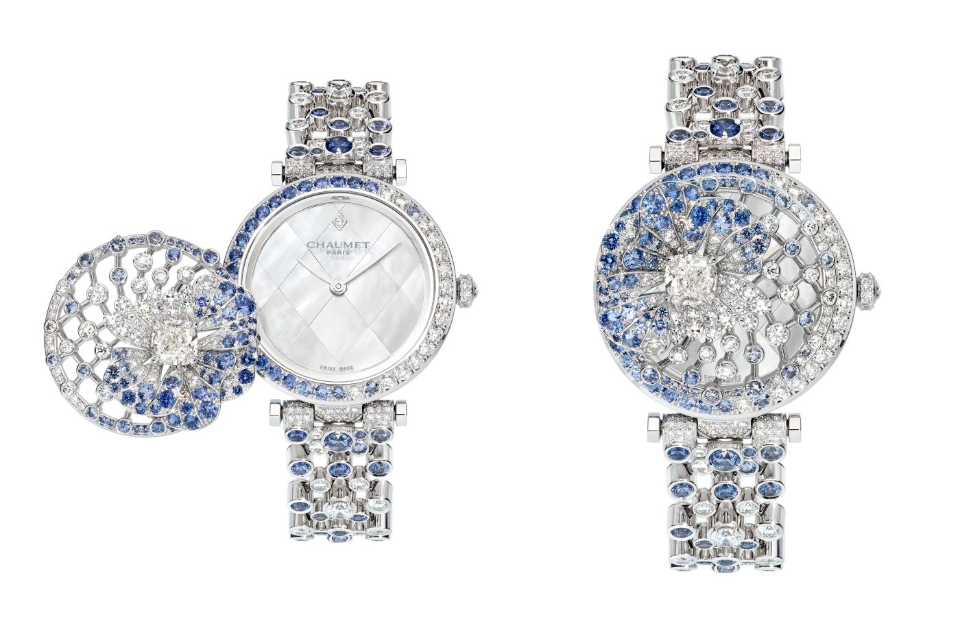 Chaumet Pensée High Jewellery watch in white gold, sapphire and diamond from Le Jardin de Chaumet collection