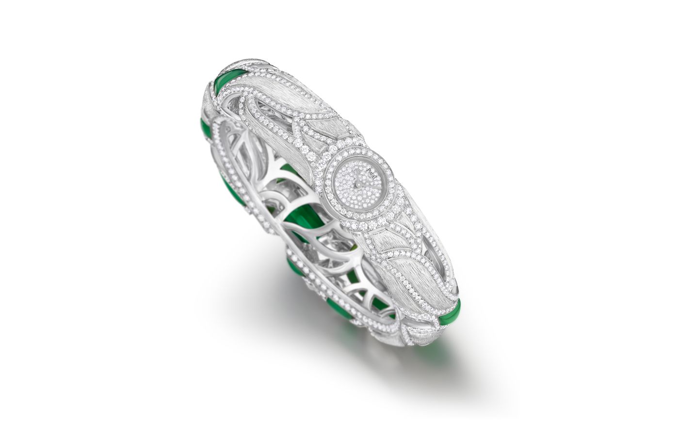  Piaget High Jewellery watch in white gold, emerald, chrysoprase and diamond from the Metaphoria Chapter II collection