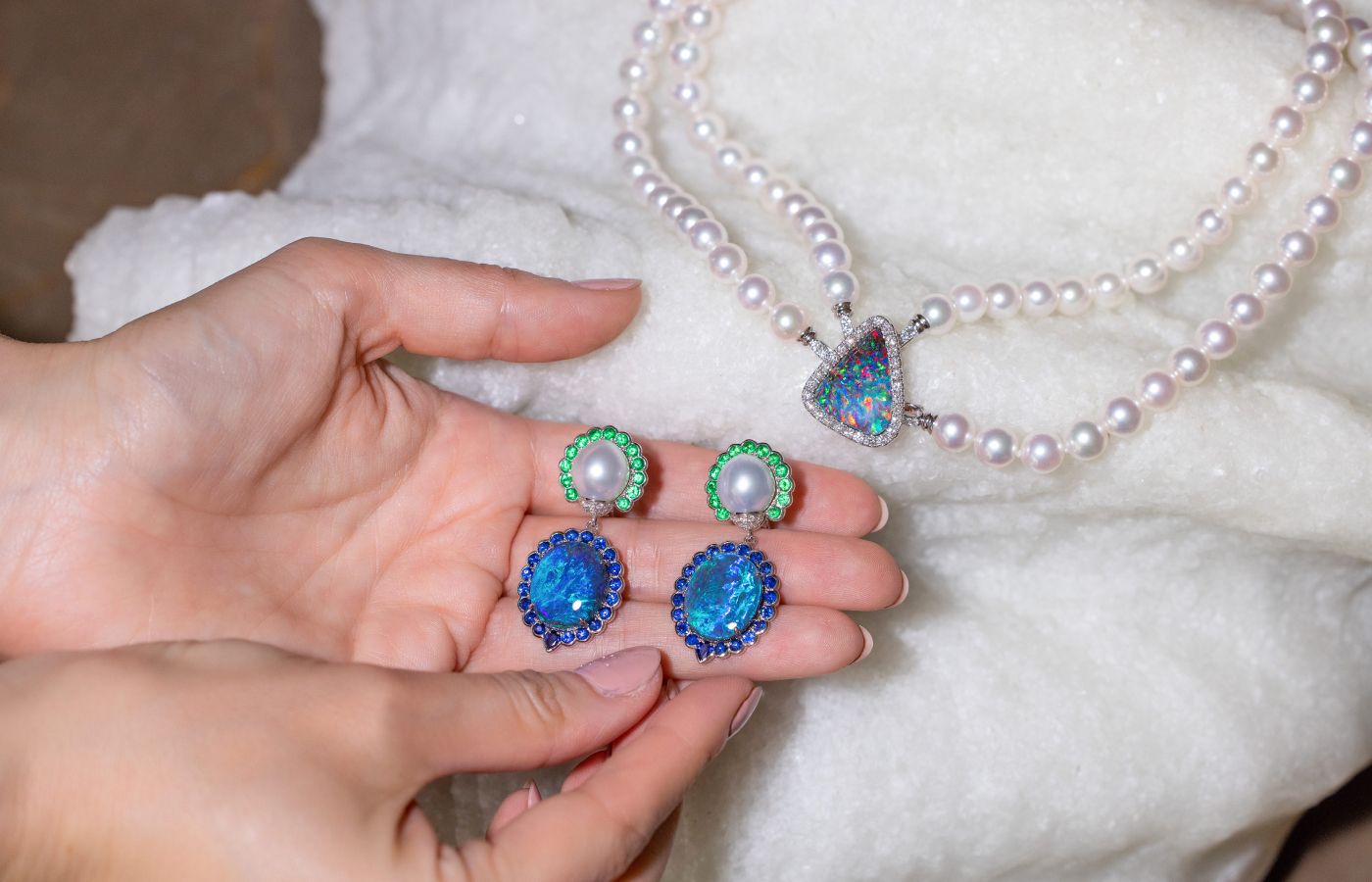  Black Australian opal and South Sea pearl jewellery designs by Cindy Xu 