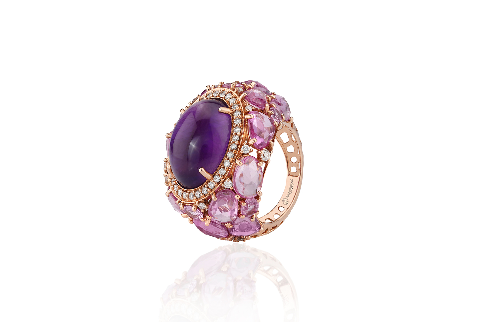  A colourful cabochon cocktail ring by Hazoorilal Legacy