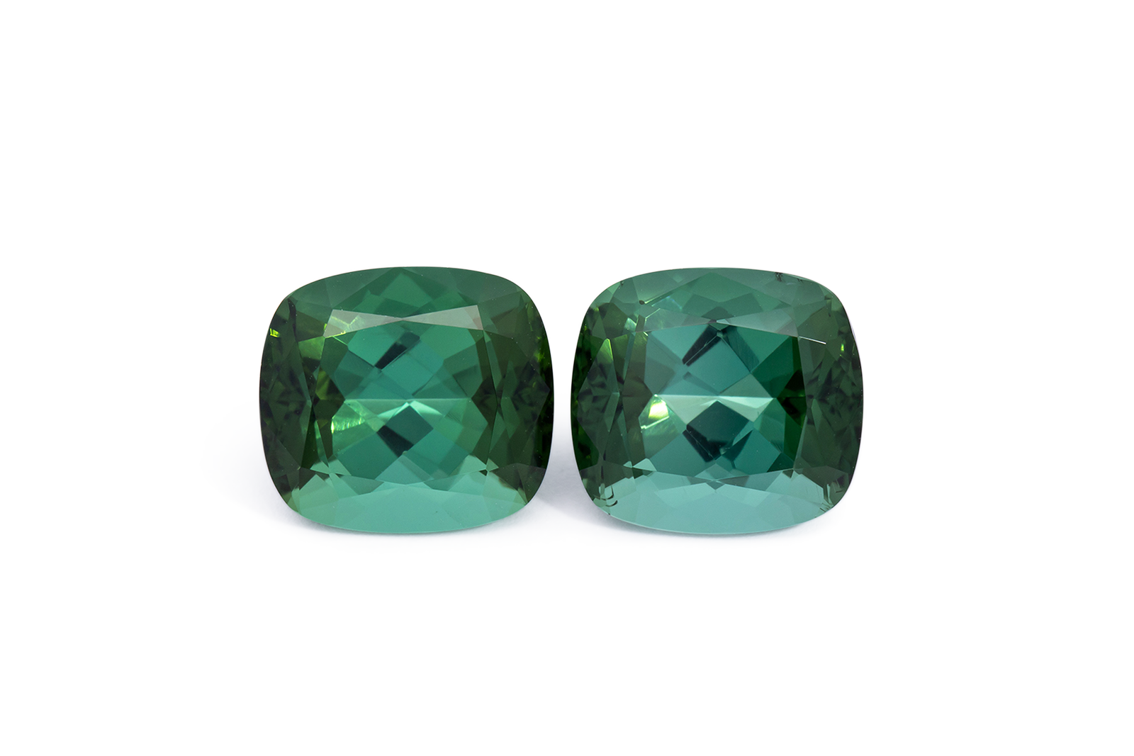  Gemhype.com pair of green tourmalines with a total weight of 8.13 carats 