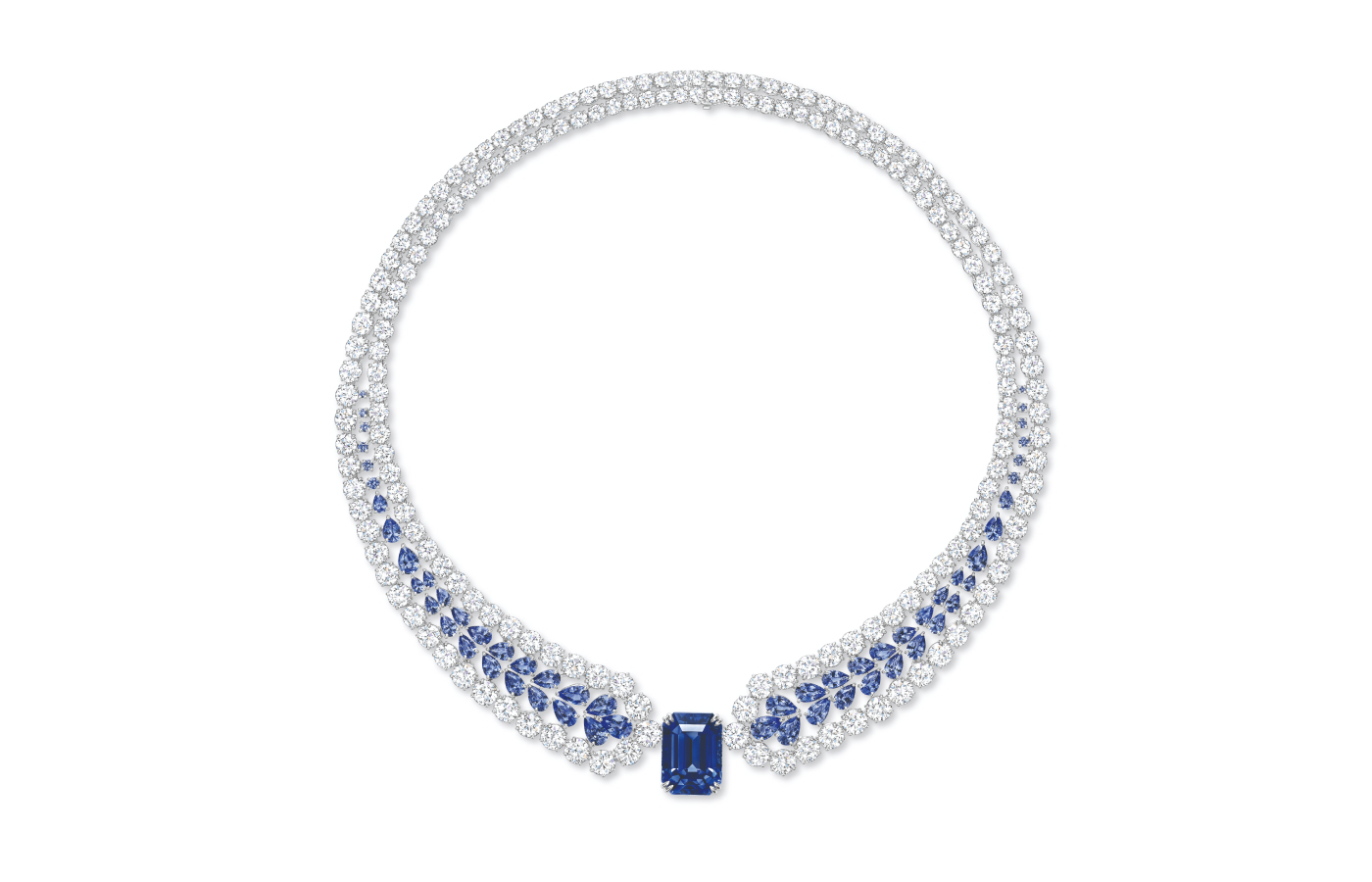  Harry Winston The Viscountess necklace in white gold, sapphire and diamond from the Royal Adornments collection