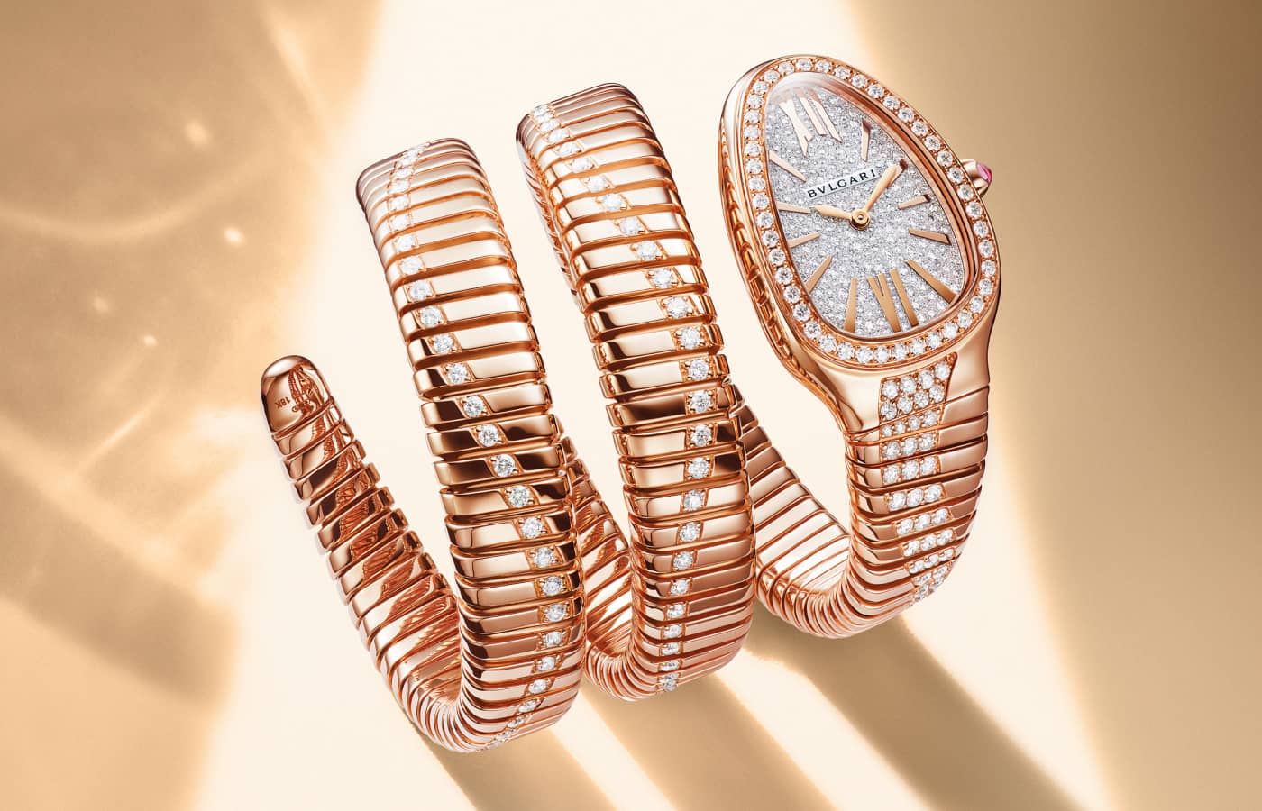 Bulgari Serpenti Tubogas Infinity watch in rose gold and diamond 