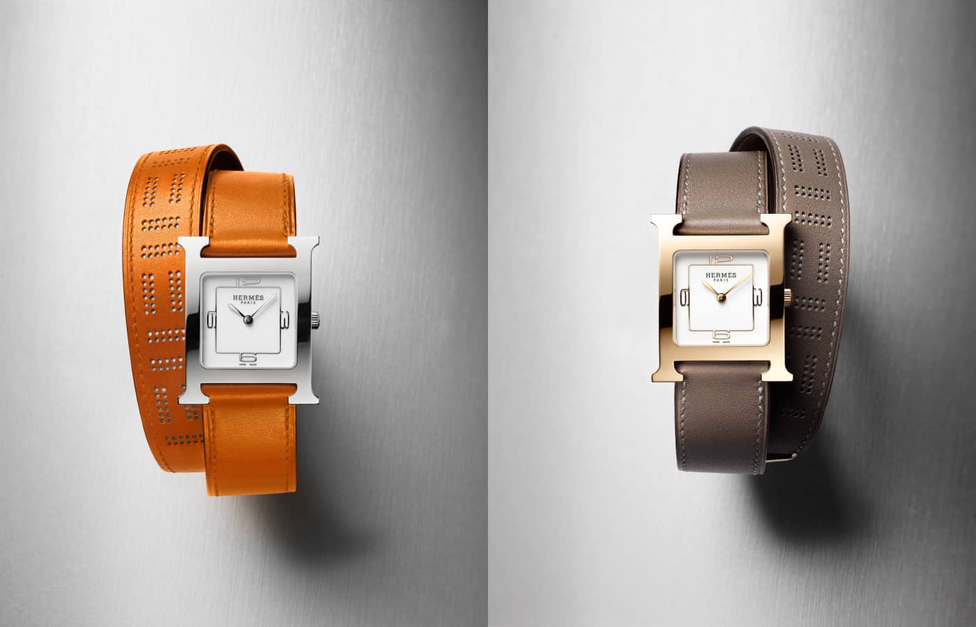  Hermès Heure H watches with steel and rose gold cases