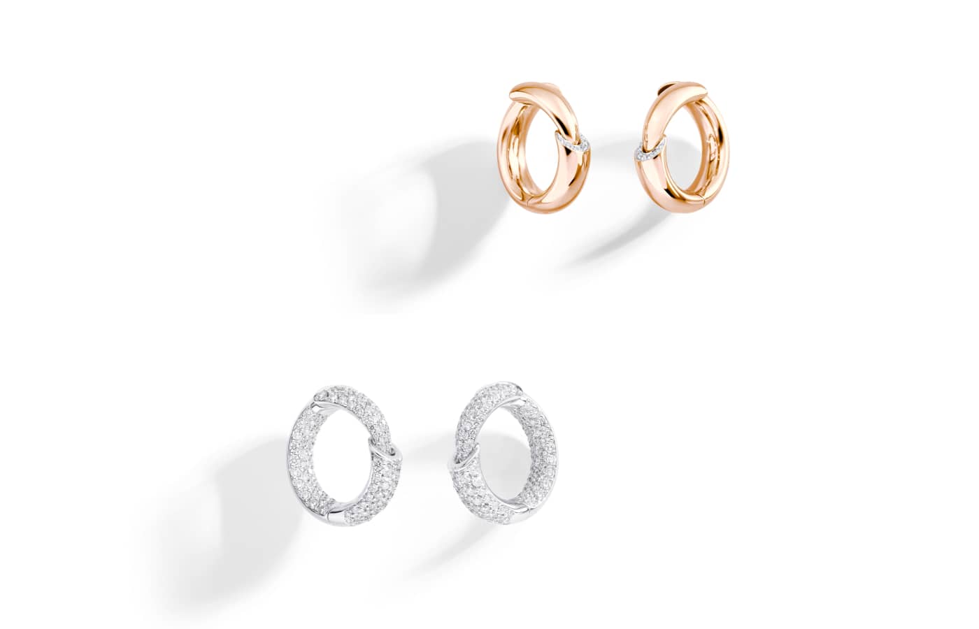  Vhernier Calla earrings in gold, white gold and diamond
