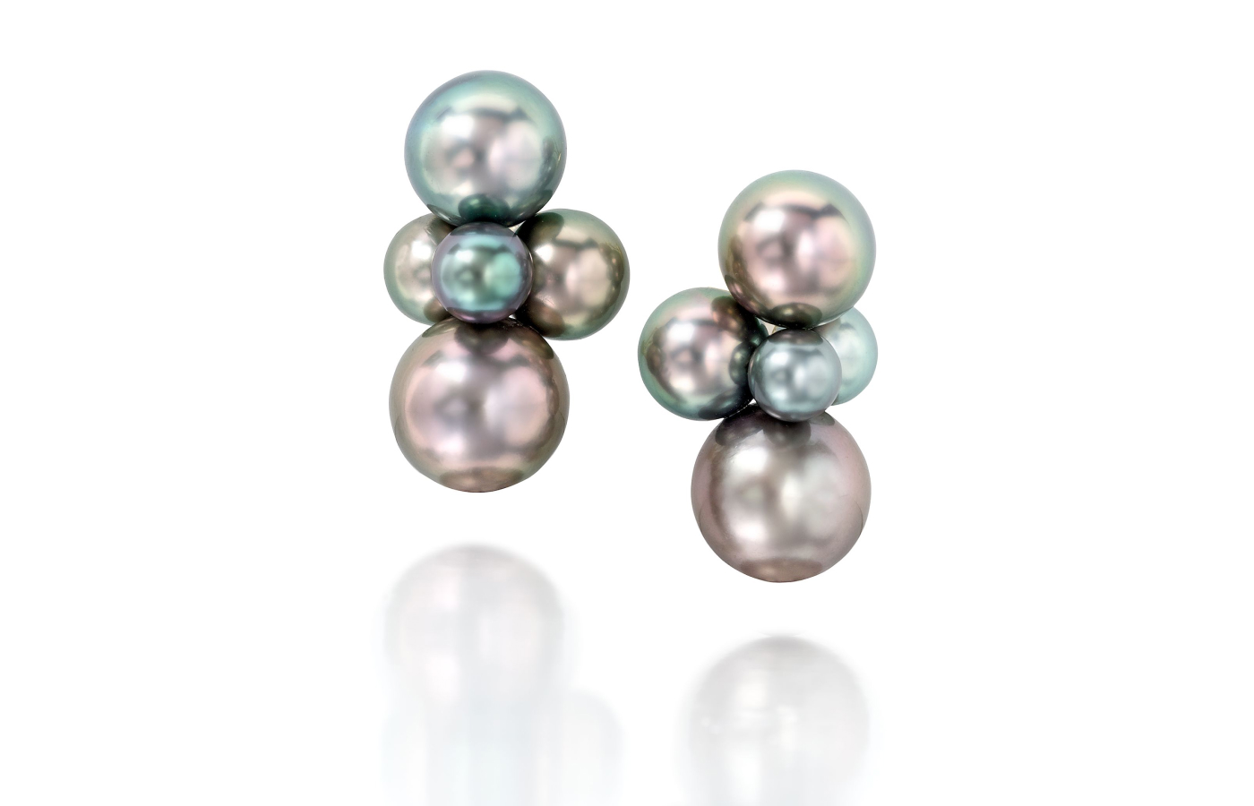  Sean Gilson for Assael Bubble earrings in gold and Tahitian cultured pearls