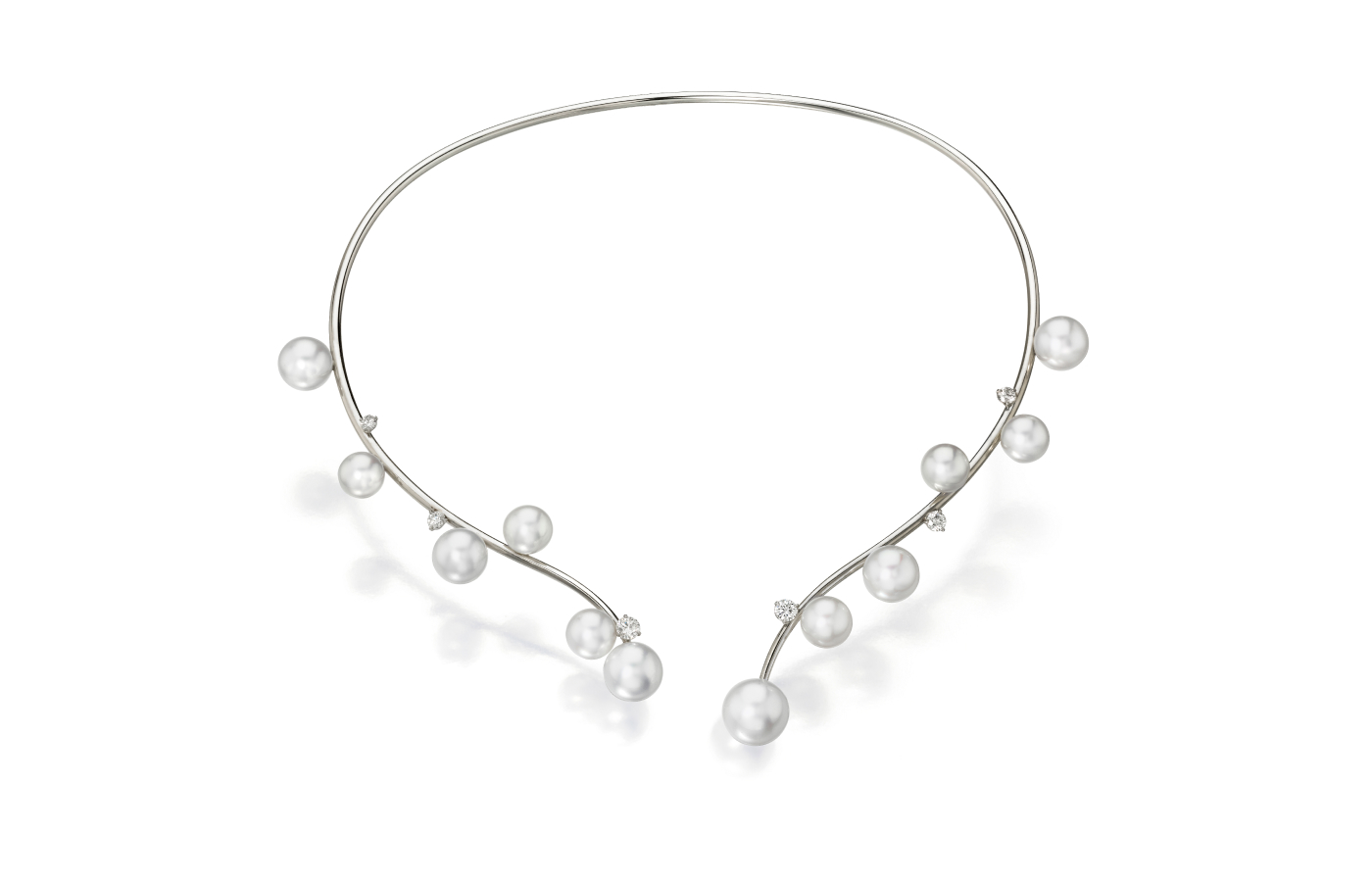 Sean Gilson for Assael Bubble necklace in white gold and pearls